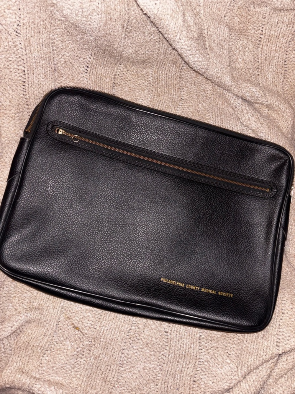 Vintage Black Leather Philadelphia County Medical Society Briefcase Portfolio
